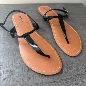 Merona Black and Tan Sandals